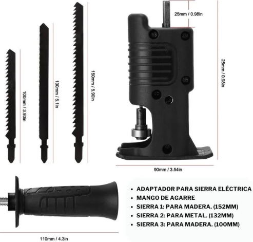 Sierra Caladora Adaptador Para Taladro +3 sierras de regalo🔧